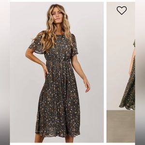 Women’s Baltic Born Belfast Pleated Midi Dress- L. Antique Jade Floral